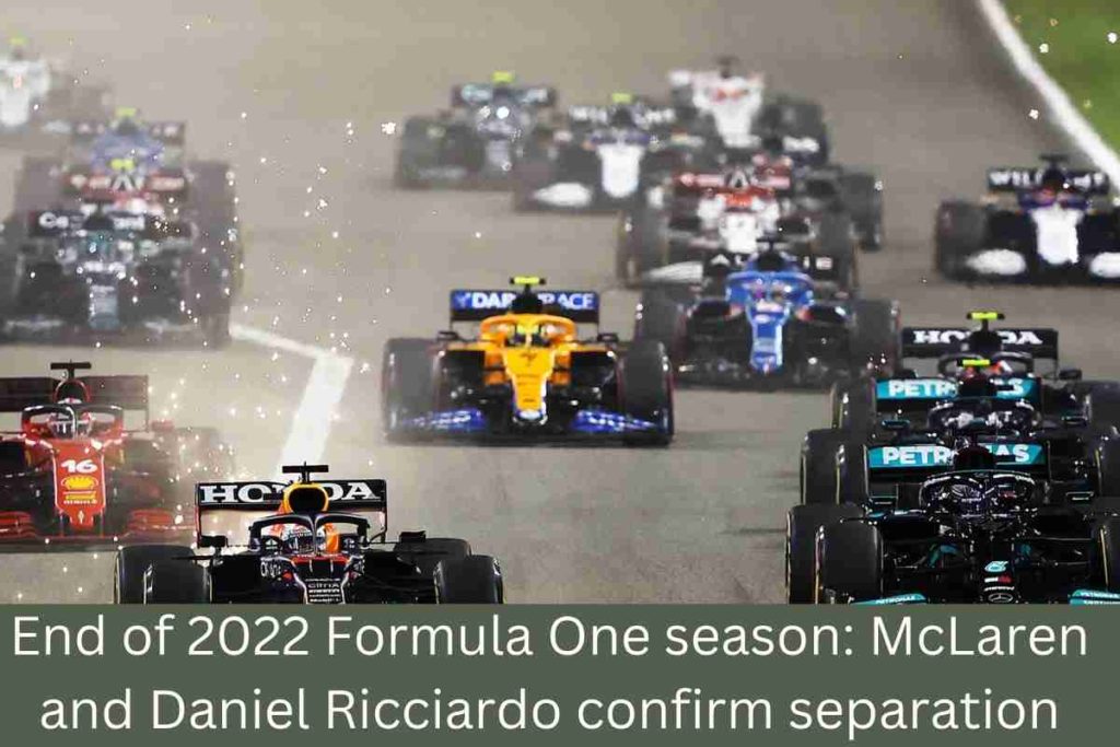 End of 2022 Formula One season McLaren and Daniel Ricciardo confirm separation (1)