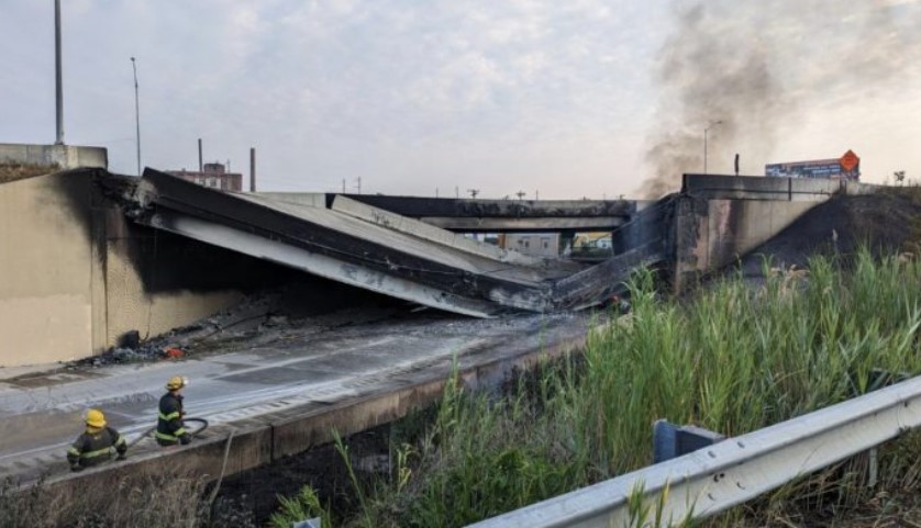 Overpass Collapse Shuts Down I-95 in Philadelphia