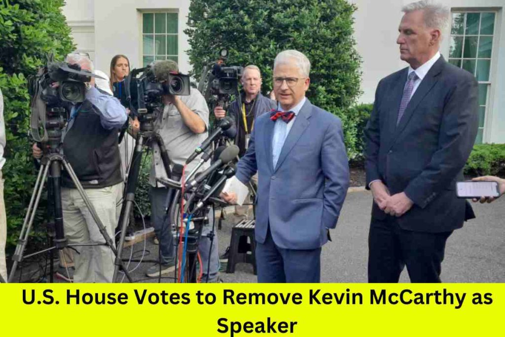 U.S. House Votes to Remove Kevin McCarthy as Speaker